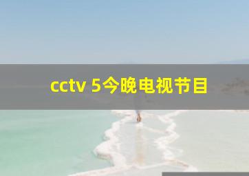 cctv 5今晚电视节目